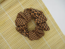 Load image into Gallery viewer, Brown Silk Kimono Scrunchies, Japanese Gift Hair Accessory
