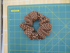 Brown Silk Kimono Scrunchies, Japanese Gift Hair Accessory