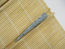 Load image into Gallery viewer, Floral Light Gray Blue Minimalist Hair Kimono Clip 130mm Long
