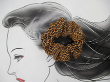 Load image into Gallery viewer, Brown Silk Kimono Scrunchies, Japanese Gift Hair Accessory
