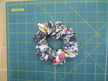 Load image into Gallery viewer, Katazome Silk Kimono Scrunchies, Ship from USA Upcycled Vintage Fabric
