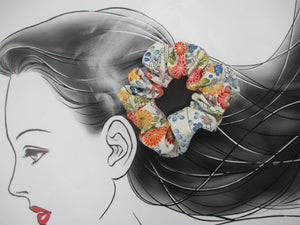 Beautiful Japanese Vintage Upcycled Silk Kimono Fabric Scrunchies, Ship from USA