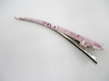 Load image into Gallery viewer, Kimono Hair Clip, Upcycled Hair Accessory, Minimalist Floral Elegant Purple
