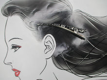 Load image into Gallery viewer, Black Kiribame Long Kimono Hair Clip, Alligator Metal Clip, Ship from USA
