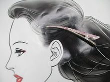 Load image into Gallery viewer, Kimono Hair Clip, Upcycled Hair Accessory, Minimalist Floral Elegant Purple
