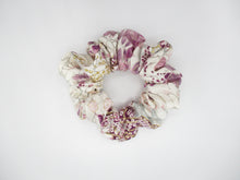 Load image into Gallery viewer, Purple Elegant Silk Kimono Scrunchies, Silk Kimono Upcycled Handmade Hair Tie
