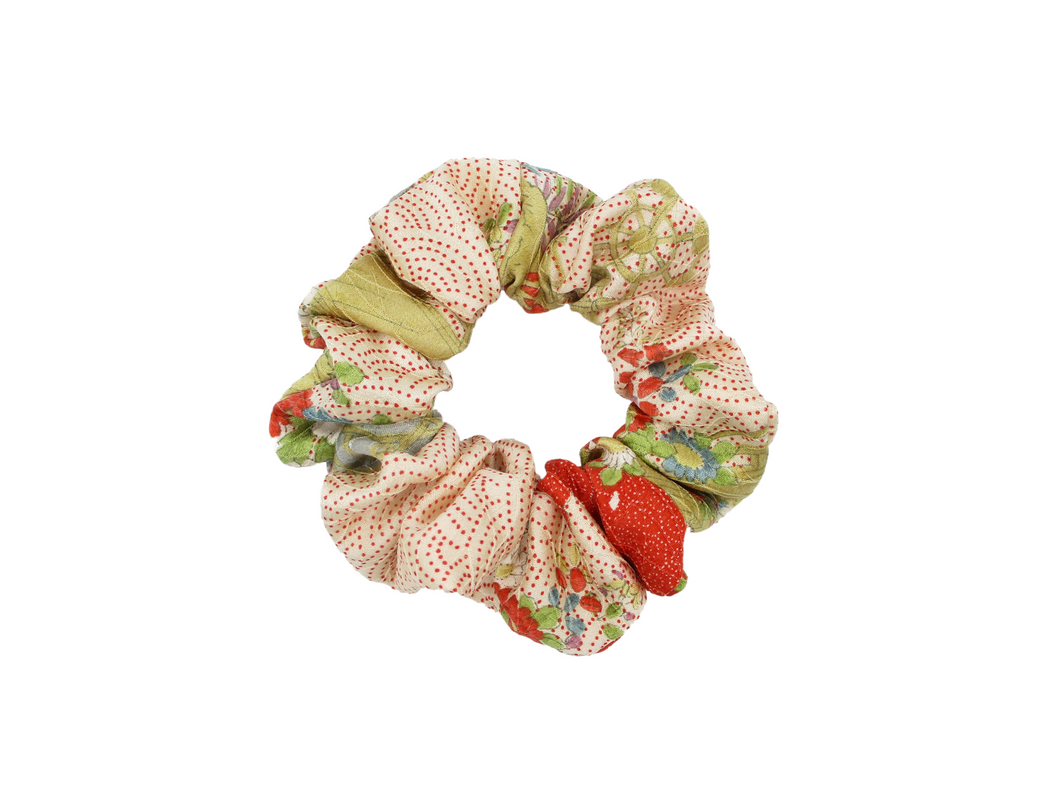 Eco Friendly Upcycled Silk Kimono Vintage Fabric Scrunchies Ship from USA