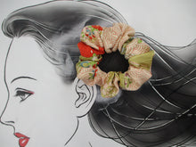 Load image into Gallery viewer, Eco Friendly Upcycled Silk Kimono Vintage Fabric Scrunchies Ship from USA
