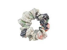 Load image into Gallery viewer, Floral Sleek Silk Kimono Scrunchies Upcycled Vintage Japanese Fabric
