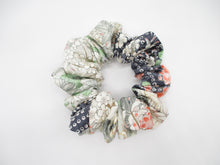Load image into Gallery viewer, Floral Sleek Silk Kimono Scrunchies Upcycled Vintage Japanese Fabric
