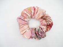 Load image into Gallery viewer, Silk Recycled Kimono Scrunchie, Ship from USA Upcycled Sakura Pink
