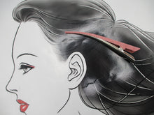 Load image into Gallery viewer, Silk Kimono Big Hair Clip, 130mm Asanoha Pink Hair Claw
