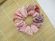 Load image into Gallery viewer, Silk Recycled Kimono Scrunchie, Ship from USA Upcycled Sakura Pink
