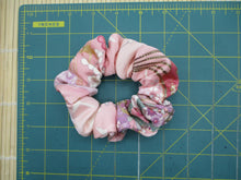 Load image into Gallery viewer, Silk Recycled Kimono Scrunchie, Ship from USA Upcycled Sakura Pink
