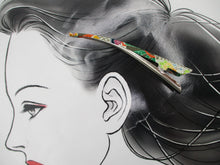 Load image into Gallery viewer, Colorful Japanese Silk Kimono Upcycled Minimalist Hair Claw
