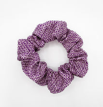 Load image into Gallery viewer, Japanese Fabric Ponytail Holder, Silk Kimono Vintage Upcycled Handmade Purple
