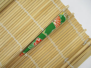 Flowers Kimono Hair Clip, 130mm Metal Hair Clip Green 130mm