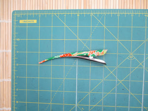 Flowers Kimono Hair Clip, 130mm Metal Hair Clip Green 130mm