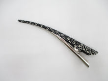 Load image into Gallery viewer, Black X White Kimono Hair Clip, Long 130mm Alligator Clip, Ship from USA
