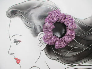 Japanese Fabric Ponytail Holder, Silk Kimono Vintage Upcycled Handmade Purple