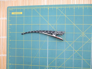 Black X White Kimono Hair Clip, Long 130mm Alligator Clip, Ship from USA