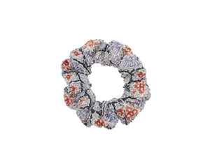 Light Pink Purple  Shibori Silk Scrunchies, Recycled Kimono Hair Tie