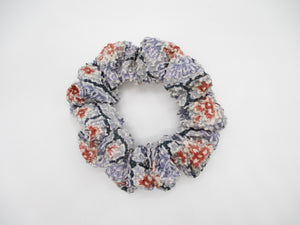 Light Pink Purple  Shibori Silk Scrunchies, Recycled Kimono Hair Tie