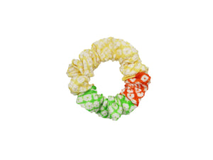 Vitamin Color Silk Kimono Scrunchies Green Yellow Orange