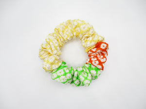 Vitamin Color Silk Kimono Scrunchies Green Yellow Orange