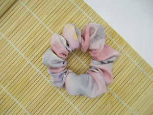 Pastel Pink Purple Kawaii Silk Kimono Scrunchies, Japanese Gift