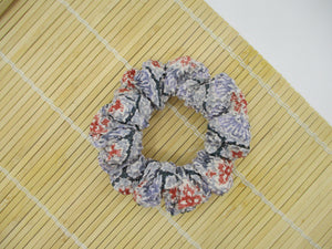 Light Pink Purple  Shibori Silk Scrunchies, Recycled Kimono Hair Tie
