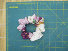 Load image into Gallery viewer, Purple Elegant Kimono Fabric Hair Tie, Vintage Fabric Scrunchies
