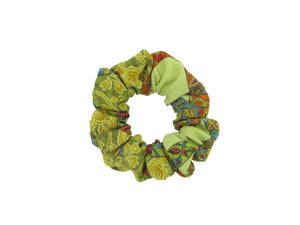 Chirimen Green Silk Kimono Scrunchies Japanese Fabric Handmade
