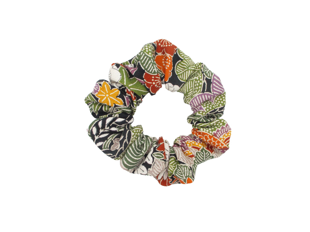 Floral Eco Friendly Silk Kimono Scrunchies Elegant Upcycled