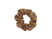 Load image into Gallery viewer, Brown Scrunchies, Silk Kimono Vintage Fabric Hair Tie, Ship from USA
