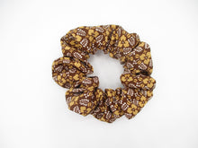 Load image into Gallery viewer, Brown Scrunchies, Silk Kimono Vintage Fabric Hair Tie, Ship from USA
