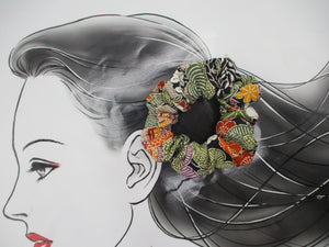 Floral Eco Friendly Silk Kimono Scrunchies Elegant Upcycled