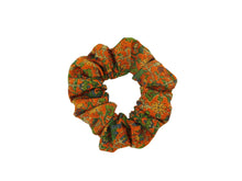 Load image into Gallery viewer, Brown Silk Kimono Scrunchies, Ship from USA Upcycled Vintage Fabric
