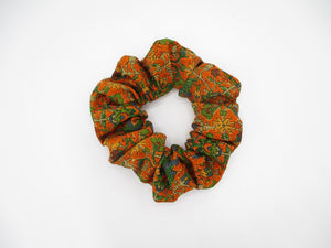 Brown Silk Kimono Scrunchies, Ship from USA Upcycled Vintage Fabric
