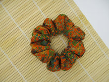 Load image into Gallery viewer, Brown Silk Kimono Scrunchies, Ship from USA Upcycled Vintage Fabric
