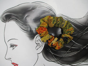 Simple Minimalist Silk Scrunchie Japanese Vintage Fabric Hair Tie