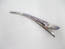 Load image into Gallery viewer, Upcycled Vintage Silk Kimono Big Hair Clip, Purple 5 1/8 inch
