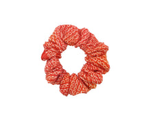Load image into Gallery viewer, Japanese Fabric Ponytail Holder, Silk Kimono Vintage Upcycled Orange Shibori
