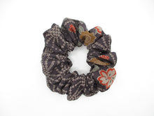Load image into Gallery viewer, Wabi Sabi Purple Silk Kimono Scrunchies Ship from USA Japanese Upcycled
