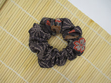 Load image into Gallery viewer, Wabi Sabi Purple Silk Kimono Scrunchies Ship from USA Japanese Upcycled
