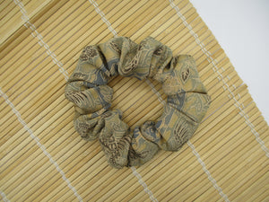Eco Friendly Recycled Silk Kimono Scrunchies, Simple Kimono Hair Tie