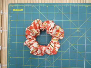 Silk Recycled Kimono Scrunchie, Ship from USA Upcycled Salmon Pink Beige