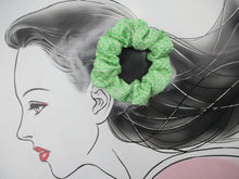 Load image into Gallery viewer, Silk Upcycled Kimono Scrunchies, Ship from USA Green Shibori
