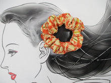 Load image into Gallery viewer, Silk Recycled Kimono Scrunchie, Ship from USA Upcycled Salmon Pink Beige
