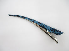 Load image into Gallery viewer, Blue Japanese Silk Kimono Fabric Covered Alligator Kimono Hair Clip
